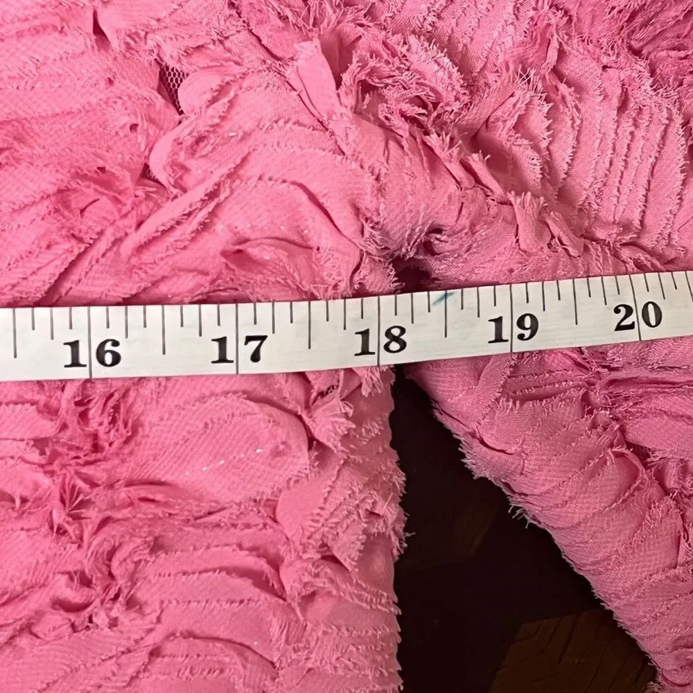 NWT Massimo Dutti Pink Textured Blazer Crop Jacket Sz Small RARE